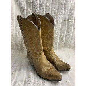 Laredo Cowboy Boots western Country women's 7.5M Tan midcalf leather